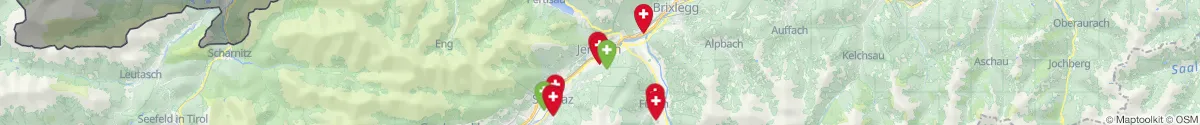 Kartenansicht für Apotheken-Notdienste in der Nähe von Buch in Tirol (Schwaz, Tirol)